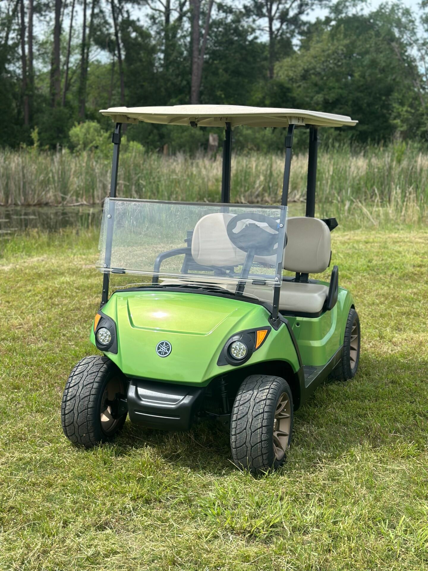 2021 Lime Green Yamaha Drive2 48volts 2 Passenger Golf Cart