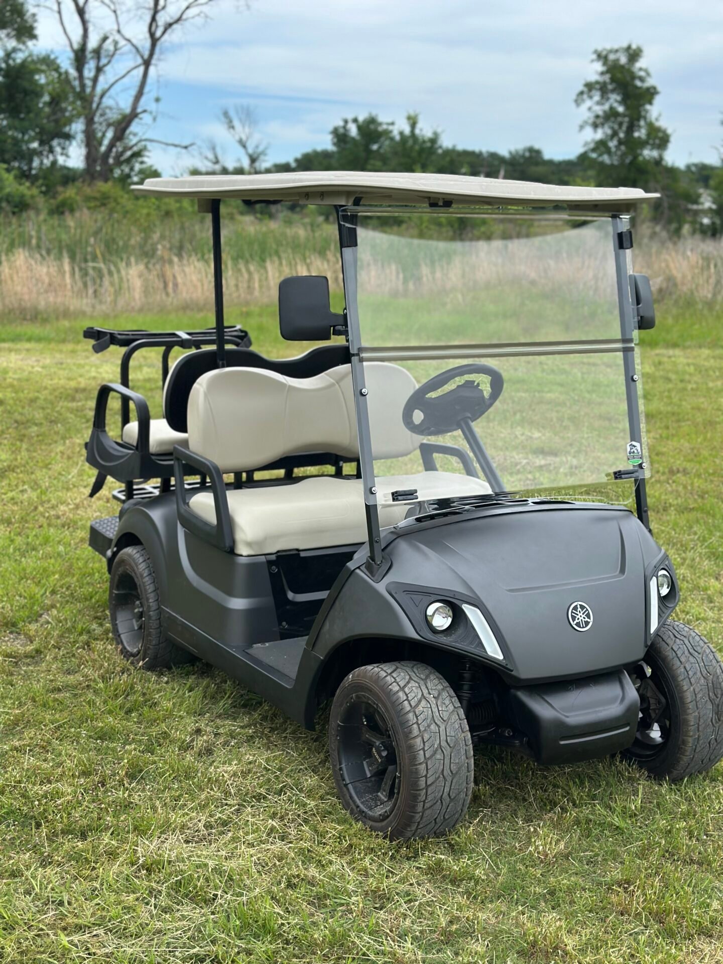 2022 Matte Grey Yamaha Drive2 Gas 4 Passenger Golf Cart