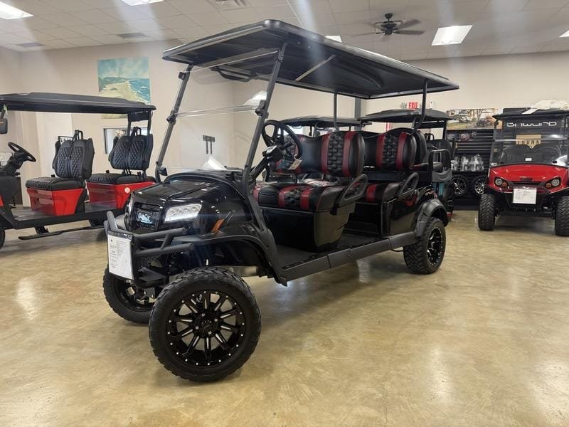 2027 Metallic Black Club Car Onward Gas EFI 6 Passenger Golf Cart