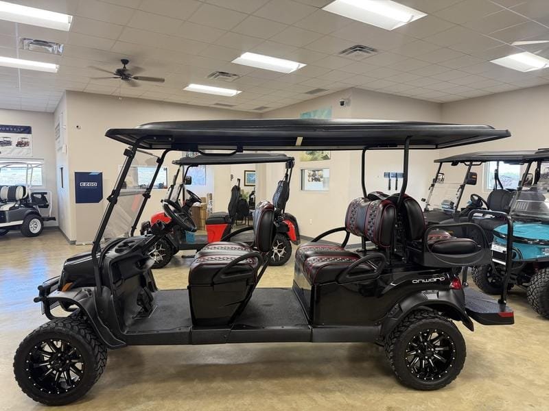 2027 Metallic Black Club Car Onward Gas EFI 6 Passenger Golf Cart - Image 2