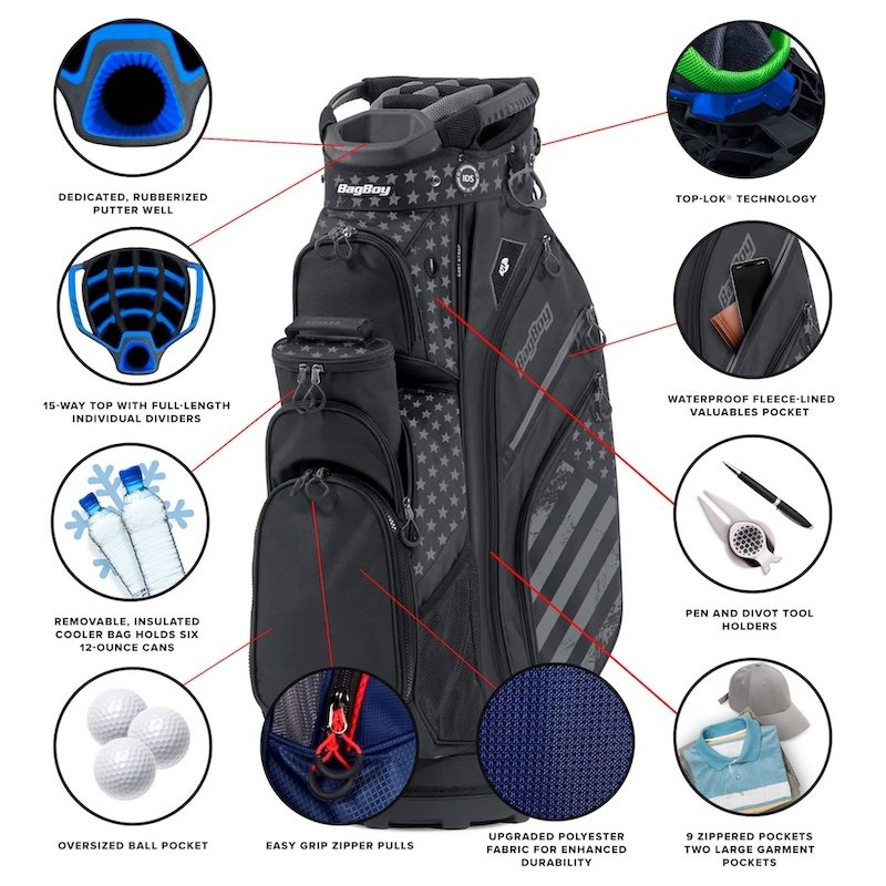 Bag Boy Golf Prior Generation Chiller Pro Cart Golf Bag For Sale - Image 5