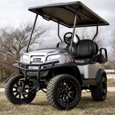 2026 Metallic Silver Club Car Onward Lifted Gas EFI 4 Passenger Golf Cart
